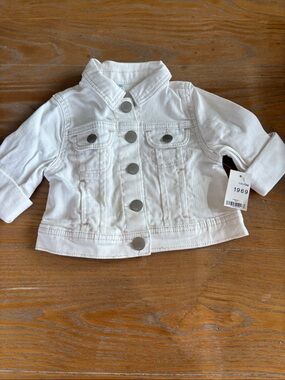 GAP White Denim Jacket for Kids - Snap Front Jean Jacket